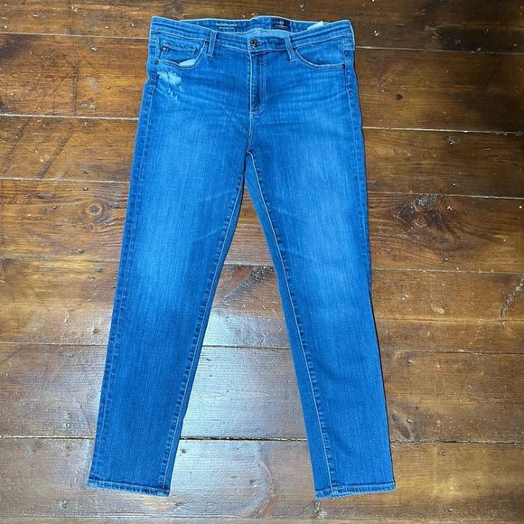 AG Adriano Goldschmied, “The Stevie Ankle” Slim Straight Denim Jeans Size 31 R - Picture 12 of 12
